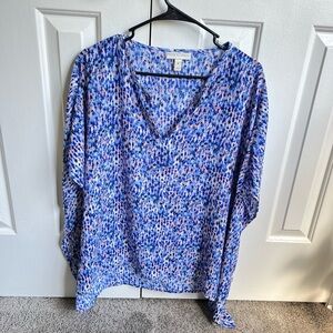 Dana Buchman Multicolor Abstract Blouse